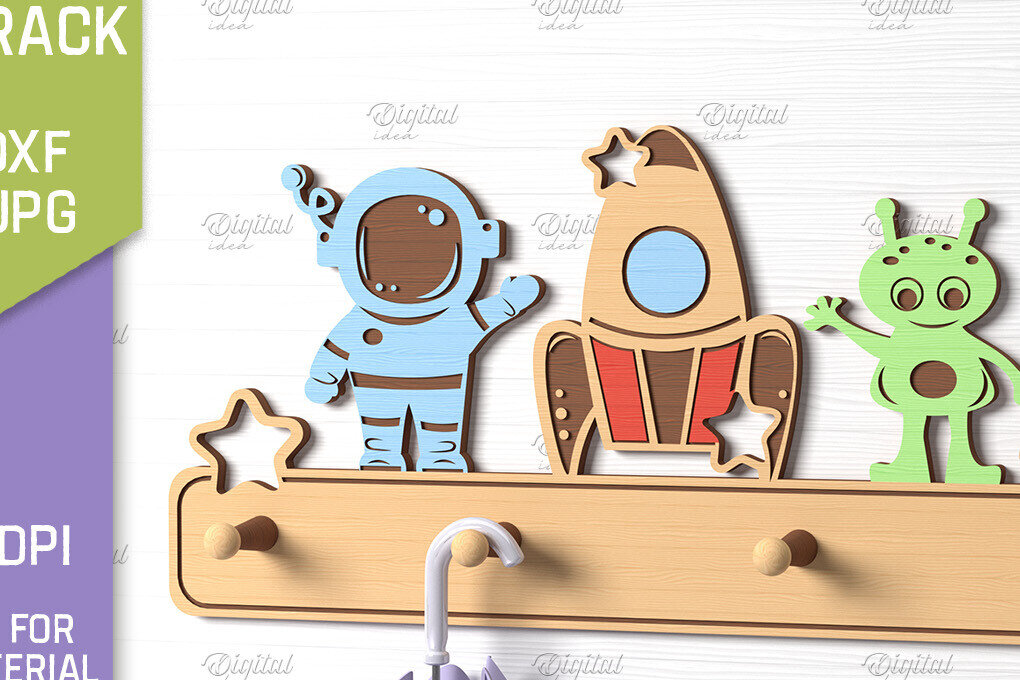 Intra απο ξύλο plywood 3mm-4mm πάχος Τρισδιάστατη Παιδική Σχάρα Παλτών με Δίασταση 30x20 cm INTRAFABR-86429956