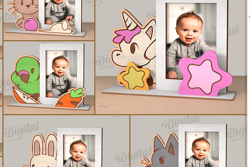 Intra απο ξύλο plywood 3mm-4mm πάχος 3D παιδικής κορνίζας με  Δίασταση 20x30 cm INTRAFABR-121517337