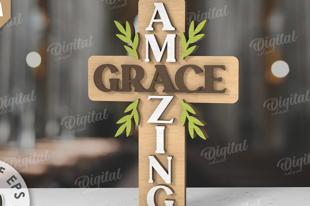 Intra απο ξύλο plywood 3mm-4mm πάχος 3D Christian Cross Cut  Δίασταση 30x20 cm INTRAFABR-118836056