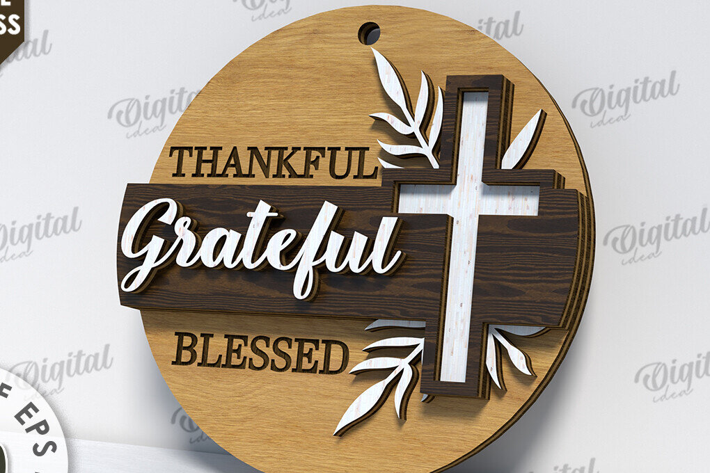 Intra απο ξύλο plywood 3mm-4mm πάχος Τρισδιάστατη χριστιανική στρογγυλή πινακίδα Δίασταση 30x20 cm INTRAFABR-116201393