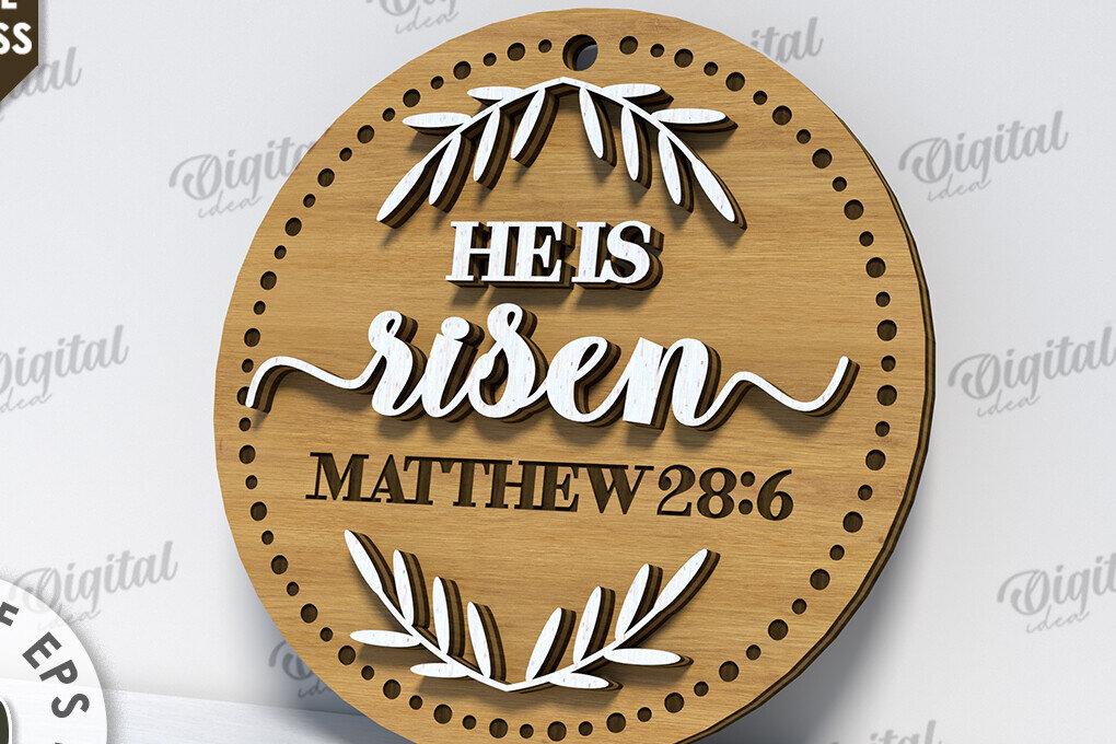 Intra απο ξύλο plywood 3mm-4mm πάχος Τρισδιάστατη χριστιανική στρογγυλή πινακίδα Δίασταση 30x20 cm INTRAFABR-116200654