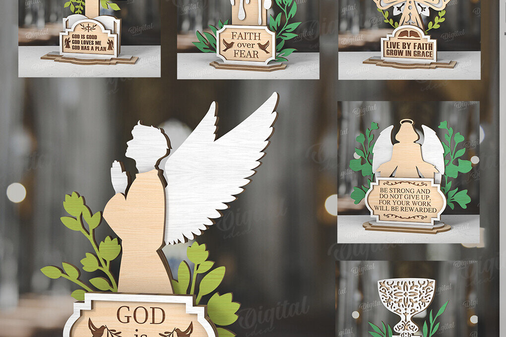 Intra απο ξύλο plywood 3mm-4mm πάχος 3D Christian Stand Decor  Δίασταση 30x20 cm INTRAFABR-119671328