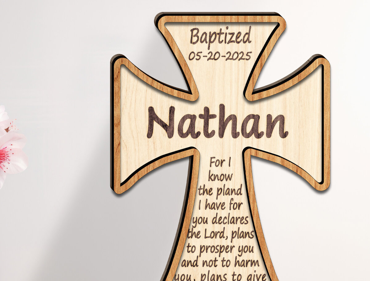 Intra απο ξύλο plywood 3mm-4mm πάχος 3D Christian Standing Cross Cut File Δίασταση 15x15 cm INTRAFABR-123582418