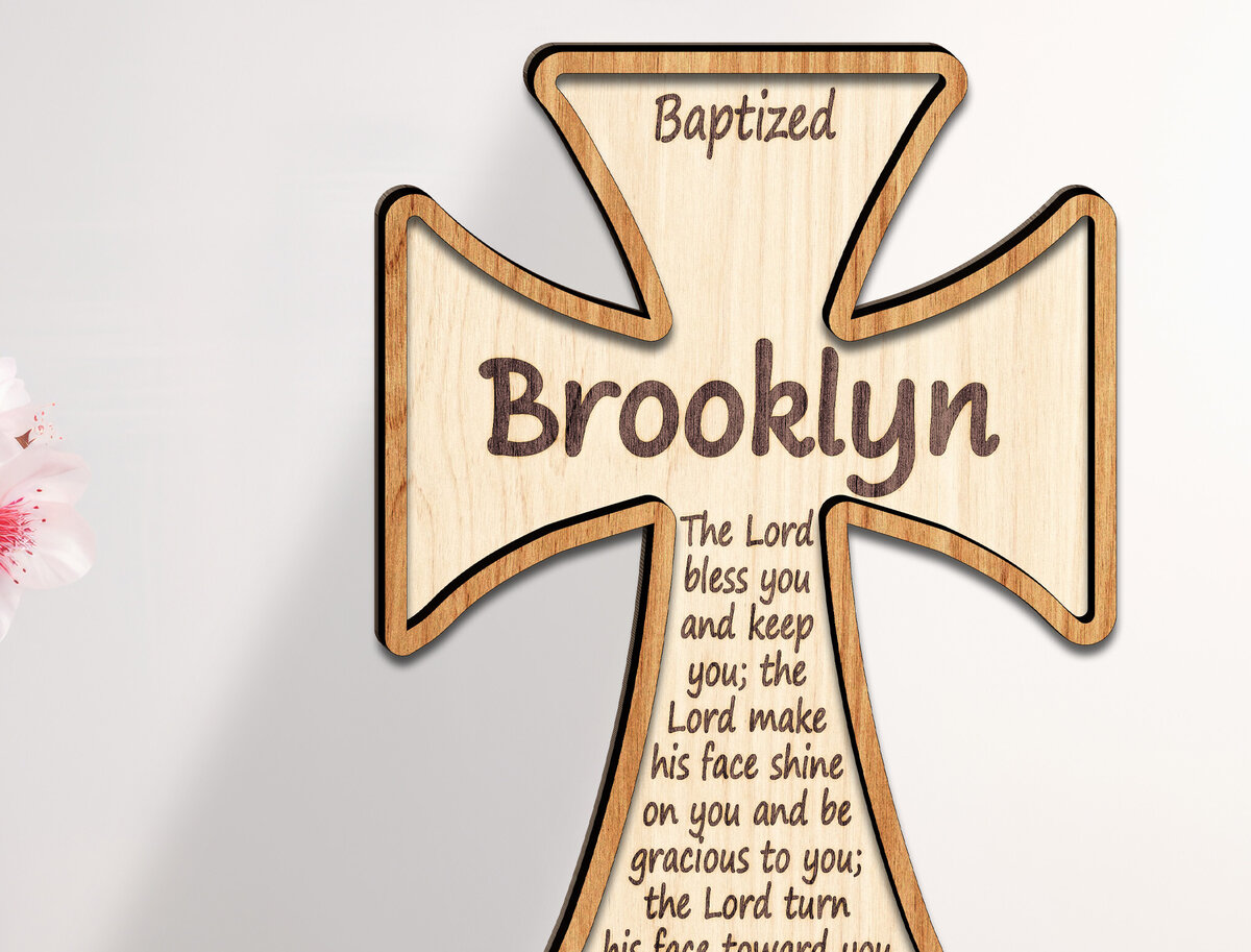 Σετ των 2 Intra απο ξύλο plywood 3mm-4mm πάχος 3D Christian Standing Cross Cut File Δίασταση 15x15 cm INTRAFABR-123582562