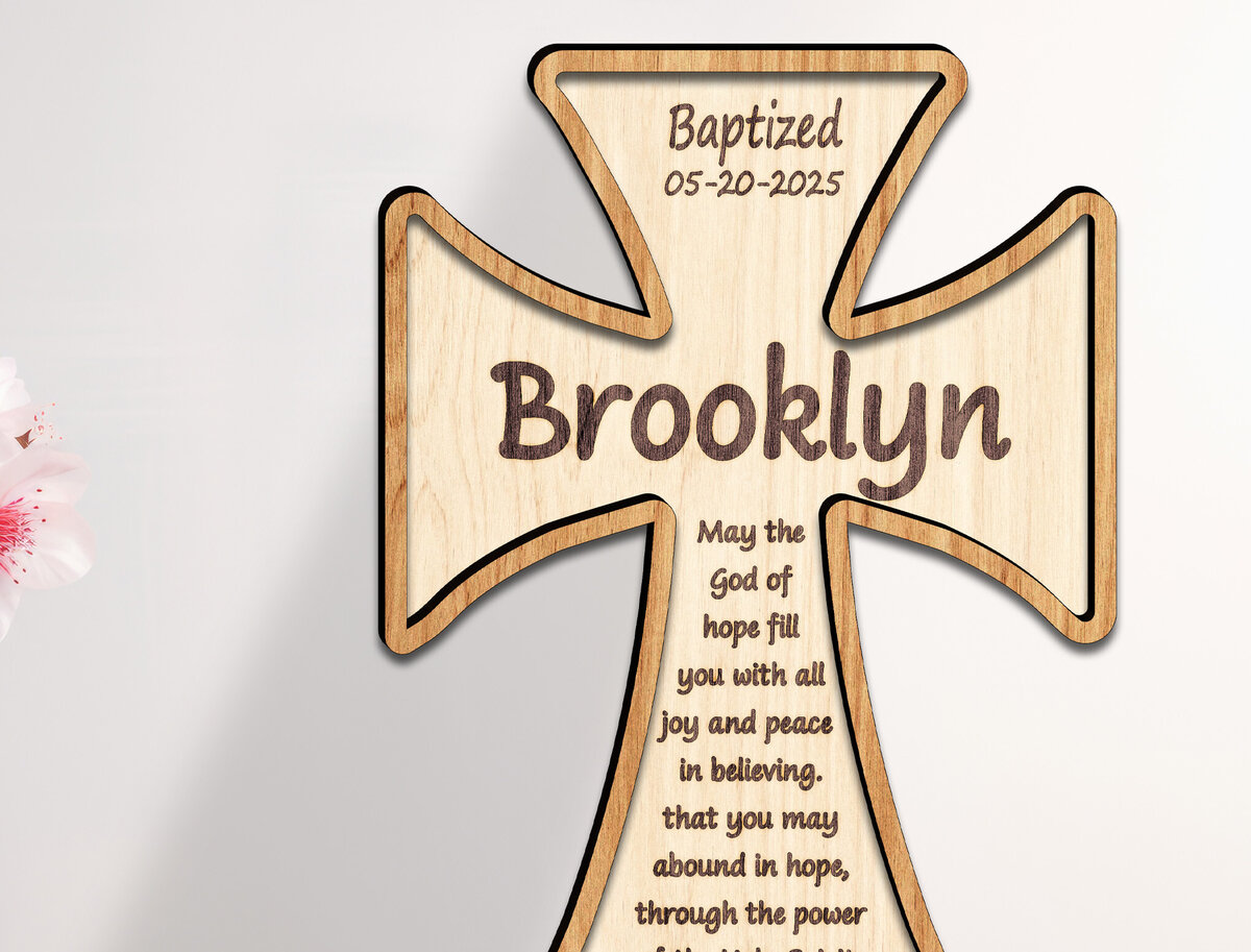 Intra απο ξύλο plywood 3mm-4mm πάχος 3D Christian Standing Cross Cut File Δίασταση 15x15 cm INTRAFABR-123582700