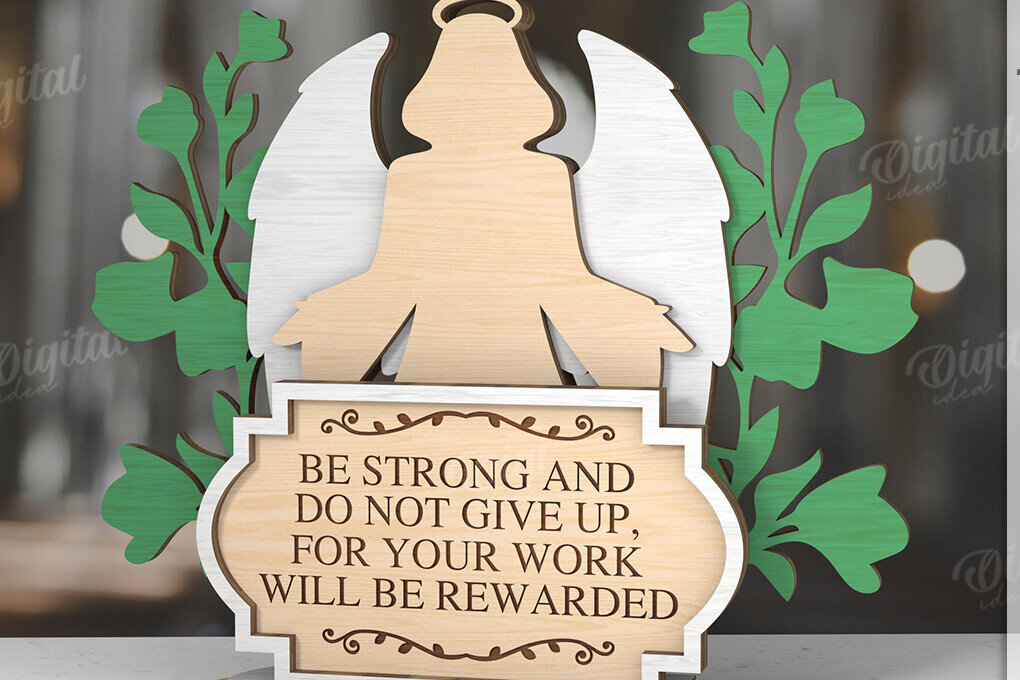 Intra απο ξύλο plywood 3mm-4mm πάχος 3D Χριστιανική όρθια διακόσμηση με λέιζερ Δίασταση 30x20 cm INTRAFABR-119722249