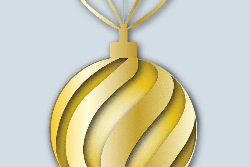 Σετ των 2 Intra απο ξύλο plywood 3mm-4mm πάχος 3D Χριστουγεννιάτικη Μπάλα Δίασταση 15x15 cm INTRAFABR-16652659