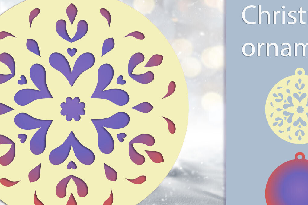 Σετ των 2 Intra απο ξύλο plywood 3mm-4mm πάχος τρισδιάστατη χριστουγεννιάτικη μπάλα , νιφάδα χιονιού Δίασταση 15x15 cm INTRAFABR-109936034