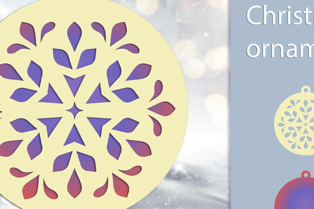 Σετ των 2 Intra απο ξύλο plywood 3mm-4mm πάχος 3D Χριστουγεννιάτικη Μπάλα με Snowflake Δίασταση 15x15 cm INTRAFABR-109936410