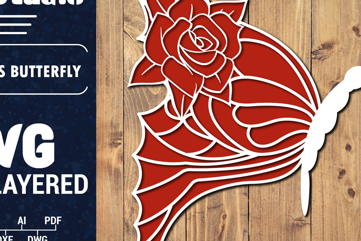 Σετ των 2 Intra απο ξύλο plywood 3mm-4mm πάχος Τρισδιάστατο Χριστουγεννιάτικου Πεταλούδας Papercut Δίασταση 15x15 cm INTRAFABR-86685668