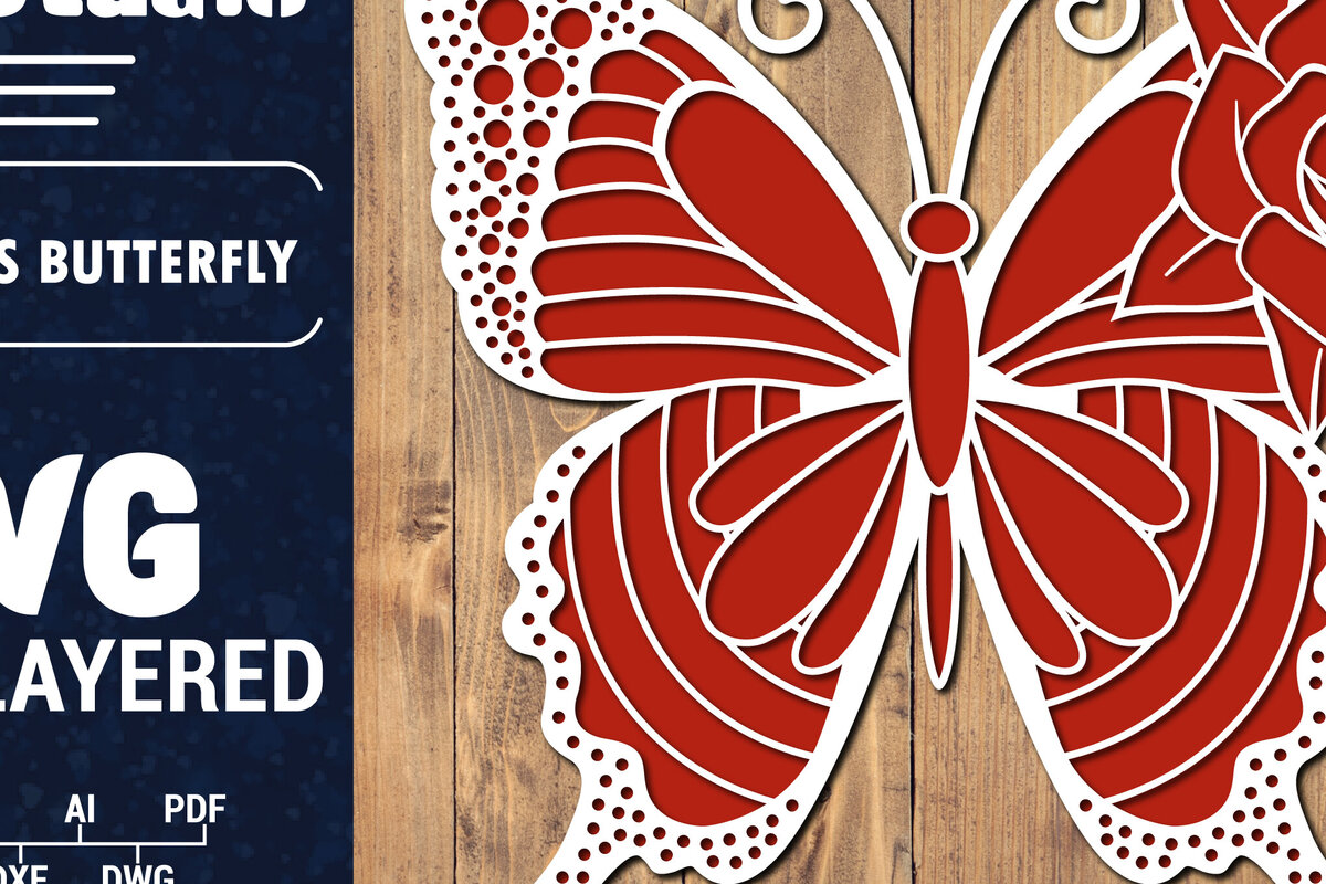 Σετ των 2 Intra απο ξύλο plywood 3mm-4mm πάχος Τρισδιάστατο Χριστουγεννιάτικου Πεταλούδας Papercut Δίασταση 15x15 cm INTRAFABR-86685680