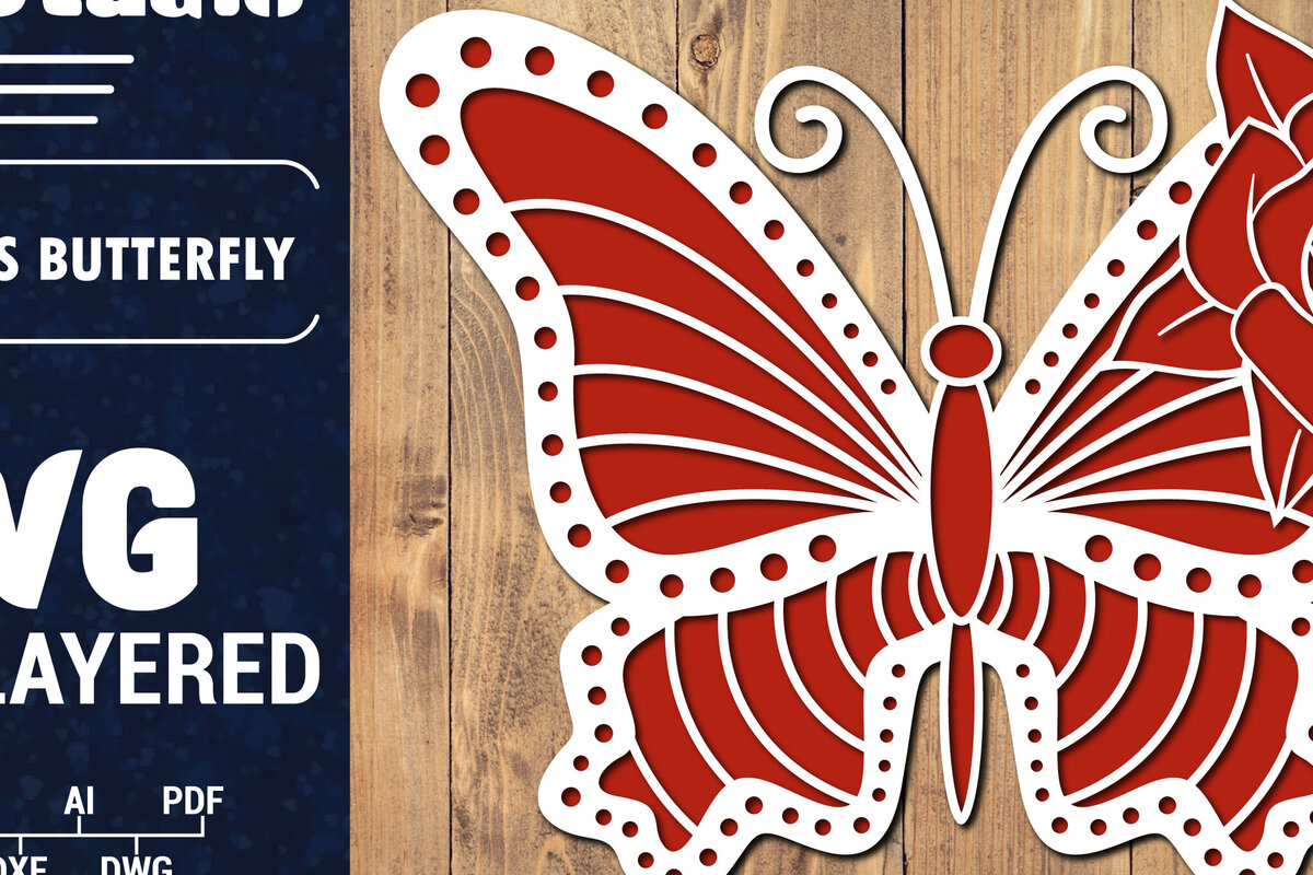 Σετ των 2 Intra απο ξύλο plywood 3mm-4mm πάχος Τρισδιάστατο Χριστουγεννιάτικου Πεταλούδας Papercut Δίασταση 15x15 cm INTRAFABR-86685684