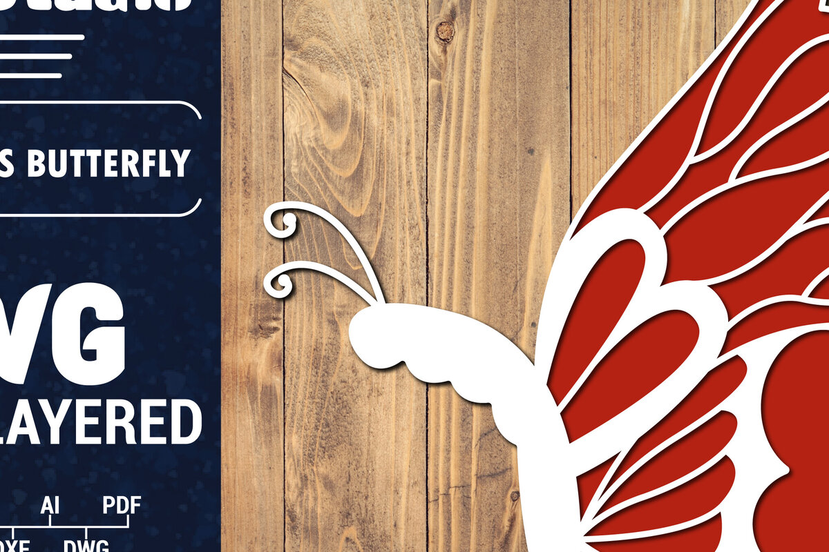 Σετ των 2 Intra απο ξύλο plywood 3mm-4mm πάχος Τρισδιάστατο Χριστουγεννιάτικου Πεταλούδας Papercut Δίασταση 15x15 cm INTRAFABR-86621299