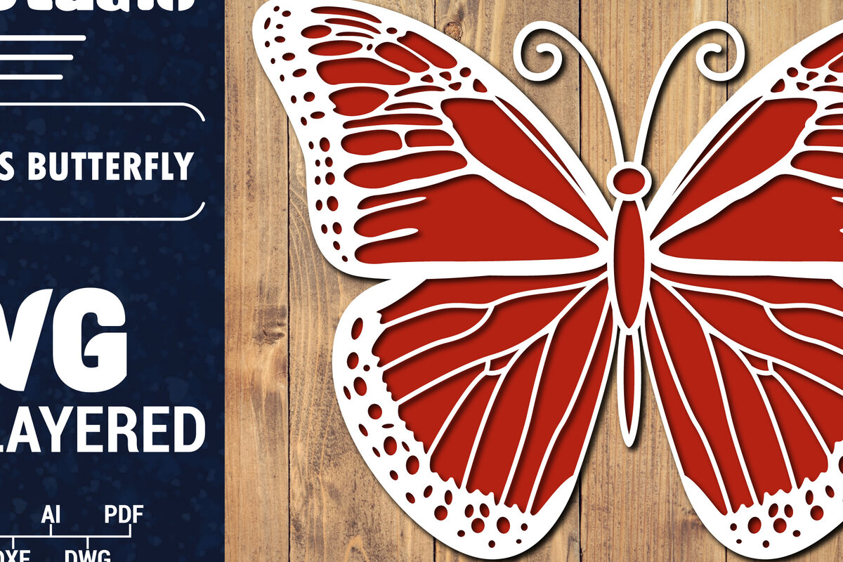 Σετ των 2 Intra απο ξύλο plywood 3mm-4mm πάχος Τρισδιάστατο Χριστουγεννιάτικου Πεταλούδας Papercut Δίασταση 15x15 cm INTRAFABR-86621313