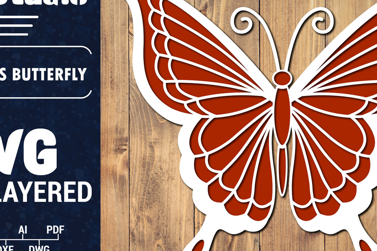 Σετ των 2 Intra απο ξύλο plywood 3mm-4mm πάχος Τρισδιάστατο Χριστουγεννιάτικου Πεταλούδας Papercut Δίασταση 15x15 cm INTRAFABR-86621282