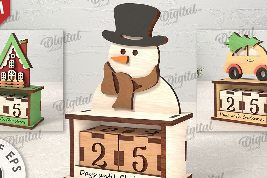 Σετ των 2 Intra απο ξύλο plywood 3mm-4mm πάχος τρισδιάστατων χριστουγεννιάτικων μετρήσεων  Δίασταση 15x15 cm INTRAFABR-110676707