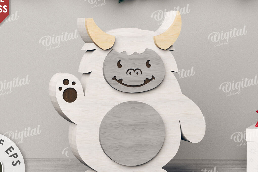 Σετ των 2 Intra απο ξύλο plywood 3mm-4mm πάχος 3D Χριστουγεννιάτικη χαριτωμένη Δίασταση 15x15 cm INTRAFABR-110761138