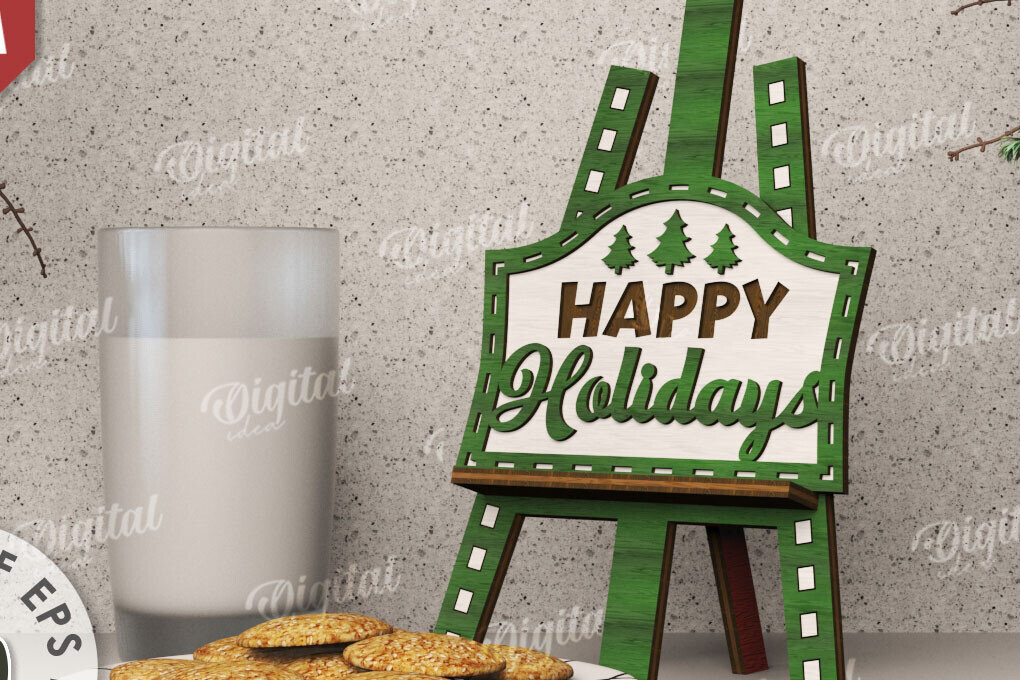 Σετ των 2 Intra απο ξύλο plywood 3mm-4mm πάχος Τρισδιάστατη Χριστουγεννιάτικη Διακόσμηση Δίασταση 15x15 cm INTRAFABR-110122234