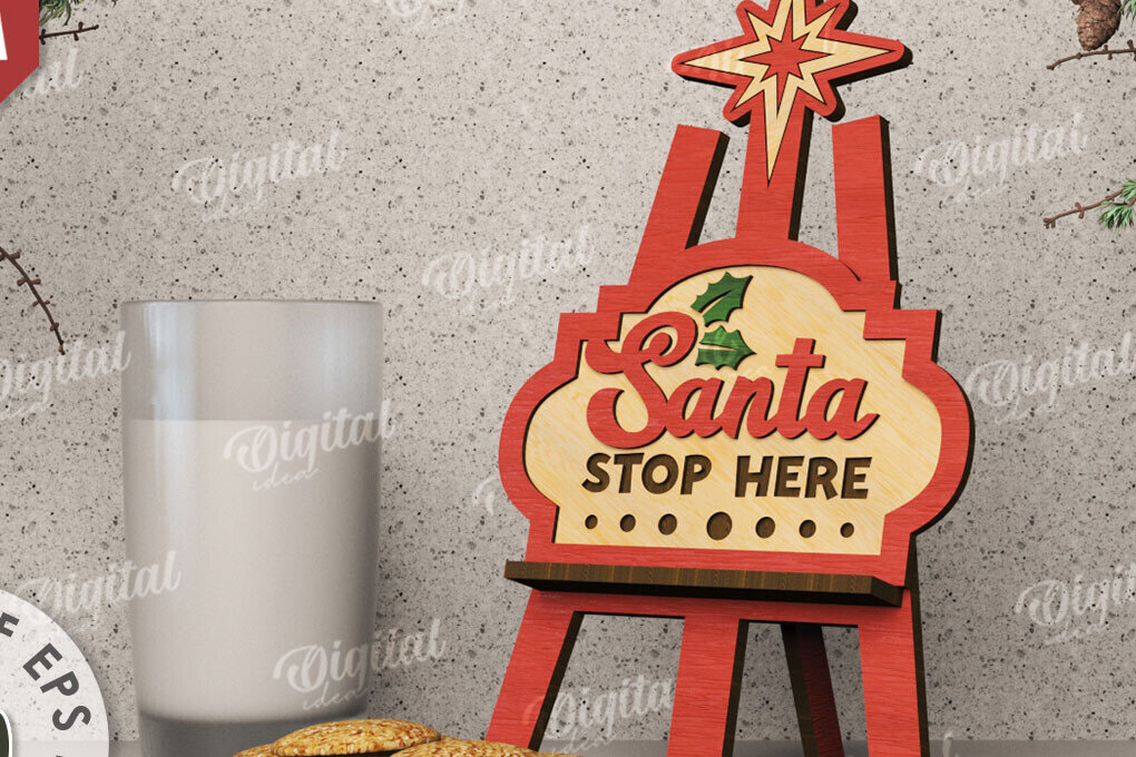 Σετ των 2 Intra απο ξύλο plywood 3mm-4mm πάχος Τρισδιάστατη Χριστουγεννιάτικη Διακόσμηση Δίασταση 15x15 cm INTRAFABR-110122247