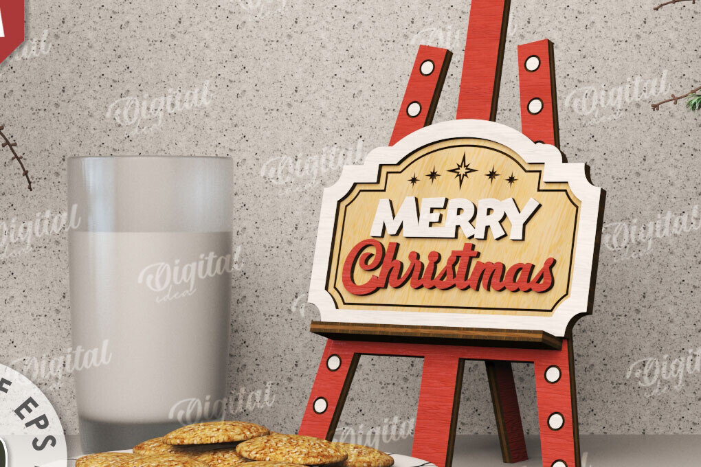 Σετ των 2 Intra απο ξύλο plywood 3mm-4mm πάχος Τρισδιάστατη Χριστουγεννιάτικη Διακόσμηση Δίασταση 15x15 cm INTRAFABR-110122098