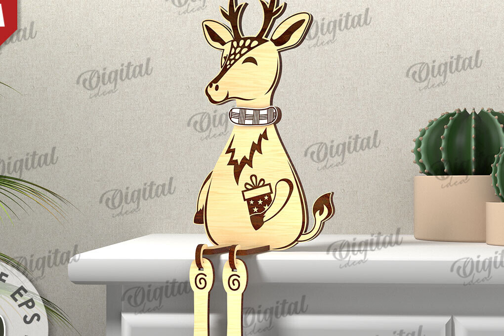 Σετ των 2 Intra απο ξύλο plywood 3mm-4mm πάχος Τρισδιάστατο σχέδιο κοπής με λέιζερ Χριστουγέννων Δίασταση 15x15 cm INTRAFABR-111128670