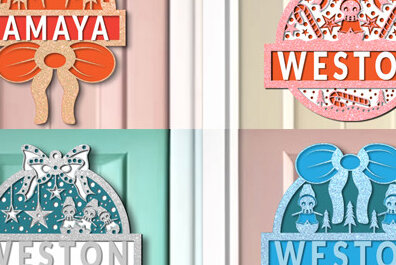 Σετ των 2 Intra απο ξύλο plywood 3mm-4mm πάχος Τρισδιάστατη Χριστουγεννιάτικη Κρεμάστρα Πόρτας Δίασταση 15x15 cm INTRAFABR-74485306