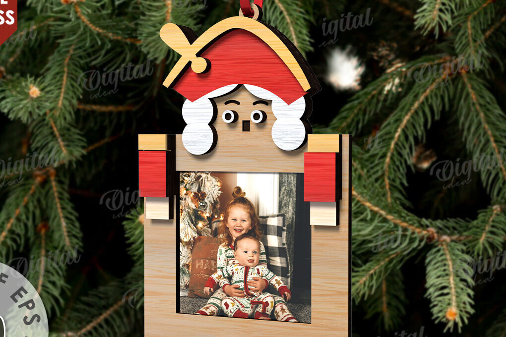 Intra απο ξύλο plywood 3mm-4mm πάχος Τρισδιάστατη χριστουγεννιάτικη κορνίζα Σχέδιο κοπής με λέιζερ Δίασταση 20x30 cm INTRAFABR-109870609