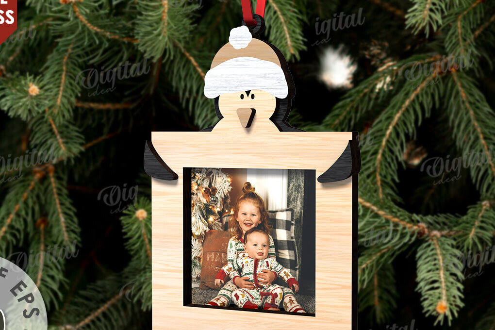 Intra απο ξύλο plywood 3mm-4mm πάχος Τρισδιάστατη χριστουγεννιάτικη κορνίζα Σχέδιο κοπής με λέιζερ Δίασταση 20x30 cm INTRAFABR-109870441