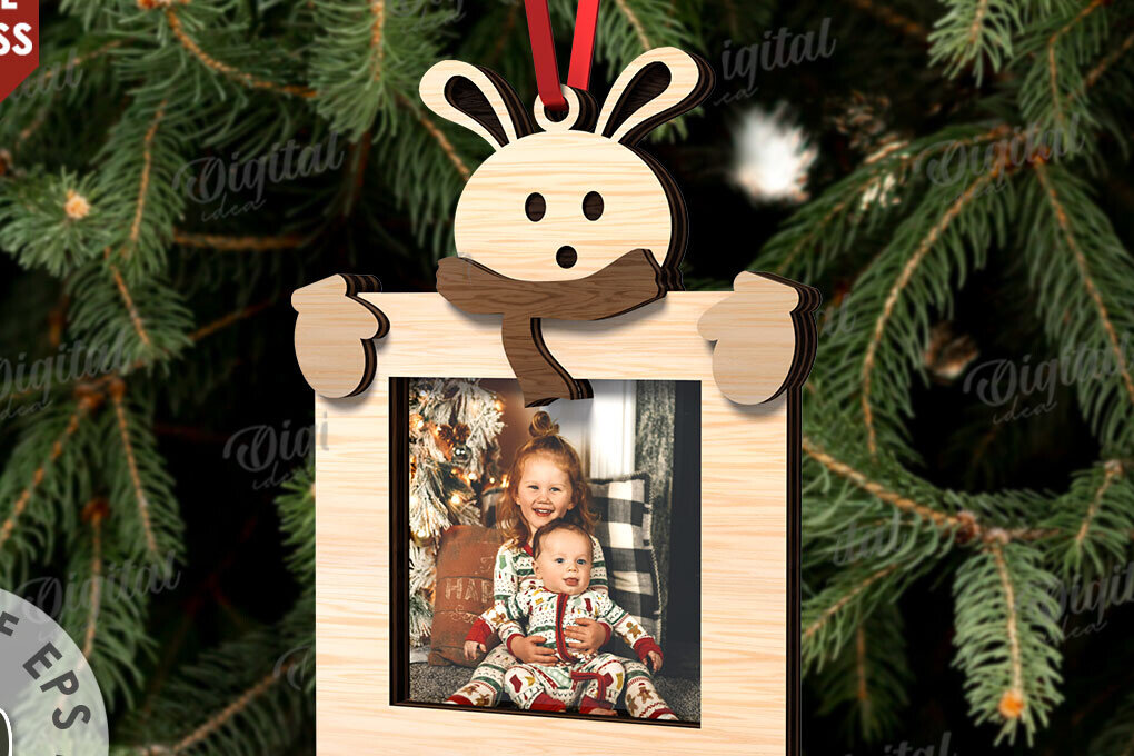 Intra απο ξύλο plywood 3mm-4mm πάχος Τρισδιάστατη χριστουγεννιάτικη κορνίζα Σχέδιο κοπής με λέιζερ Δίασταση 20x30 cm INTRAFABR-109870563