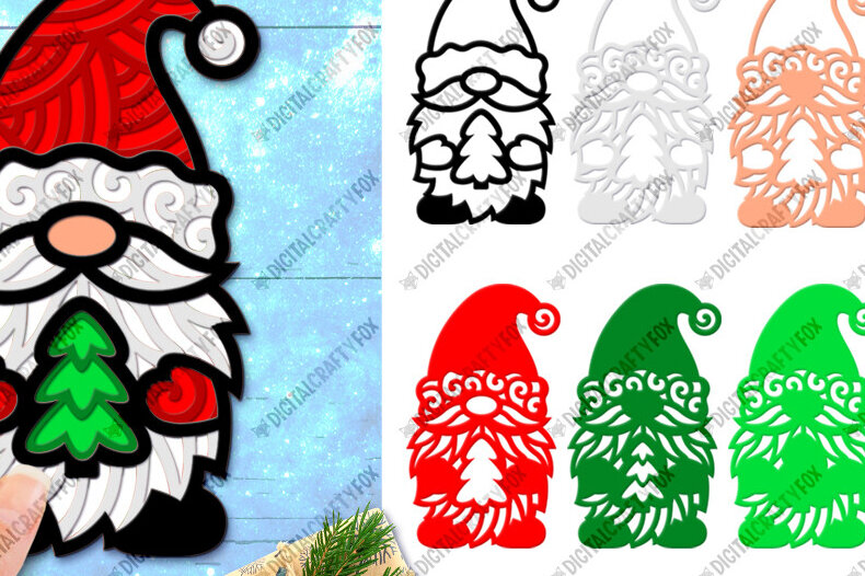 Intra απο ξύλο plywood 3mm-4mm πάχος Τρισδιάστατο Χριστουγεννιάτικο Gnome Paper Cut Δίασταση 2500x3600 cm INTRAFABR-96501016