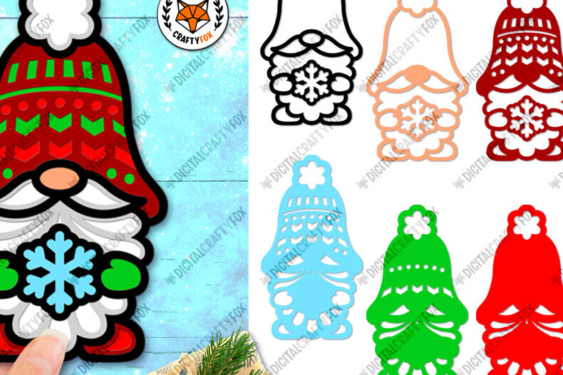 Intra απο ξύλο plywood 3mm-4mm πάχος 3D Χριστουγεννιάτικο Gnome με Snowflake Δίασταση 2500x3600 cm INTRAFABR-97371128