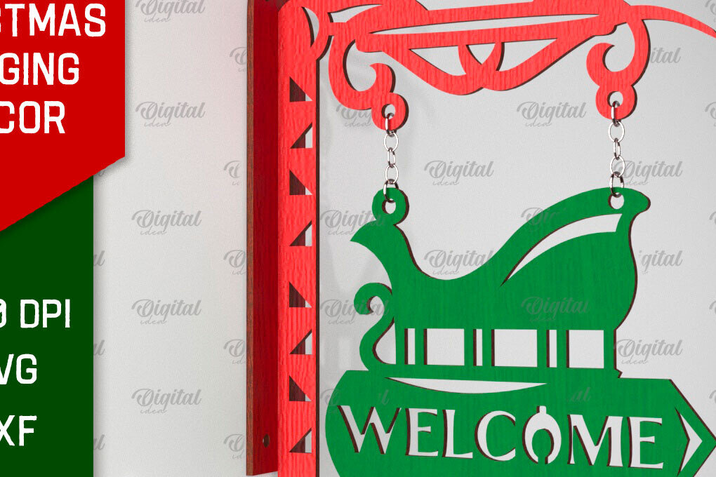 Σετ των 2 Intra απο ξύλο plywood 3mm-4mm πάχος Τρισδιάστατη χριστουγεννιάτικη κρεμαστή διακόσμηση με λέιζερ Δίασταση 15x15 cm INTRAFABR-106536550