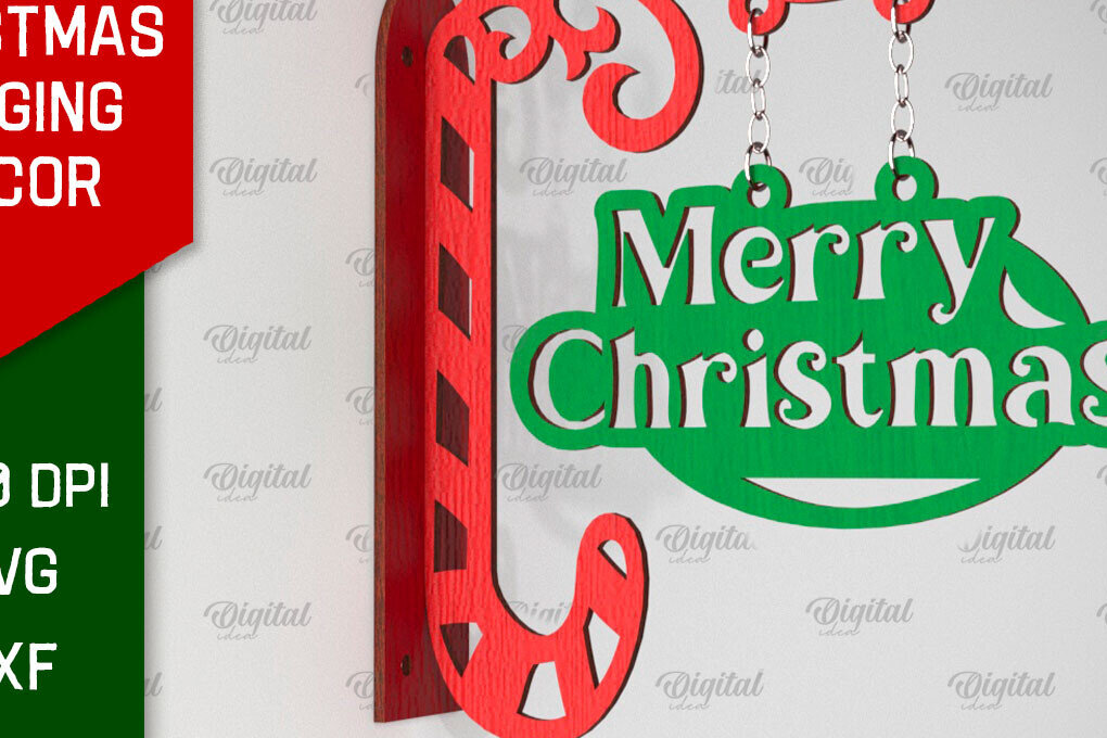 Σετ των 2 Intra απο ξύλο plywood 3mm-4mm πάχος Τρισδιάστατη χριστουγεννιάτικη κρεμαστή διακόσμηση με λέιζερ Δίασταση 15x15 cm INTRAFABR-106536594