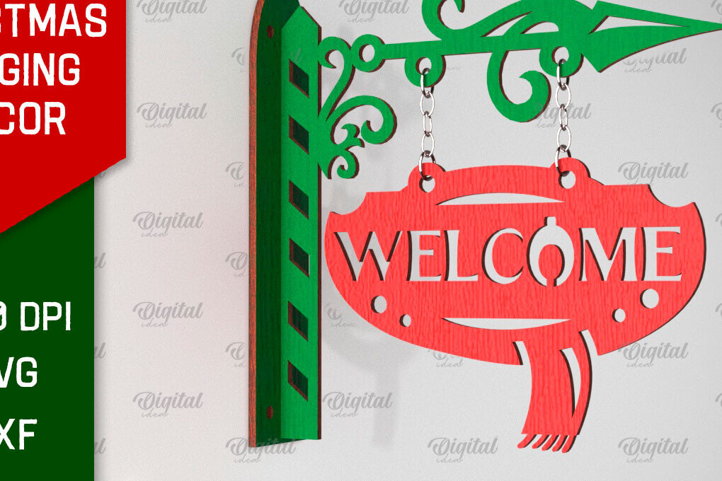 Σετ των 2 Intra απο ξύλο plywood 3mm-4mm πάχος Τρισδιάστατη χριστουγεννιάτικη κρεμαστή διακόσμηση με λέιζερ Δίασταση 15x15 cm INTRAFABR-106536624