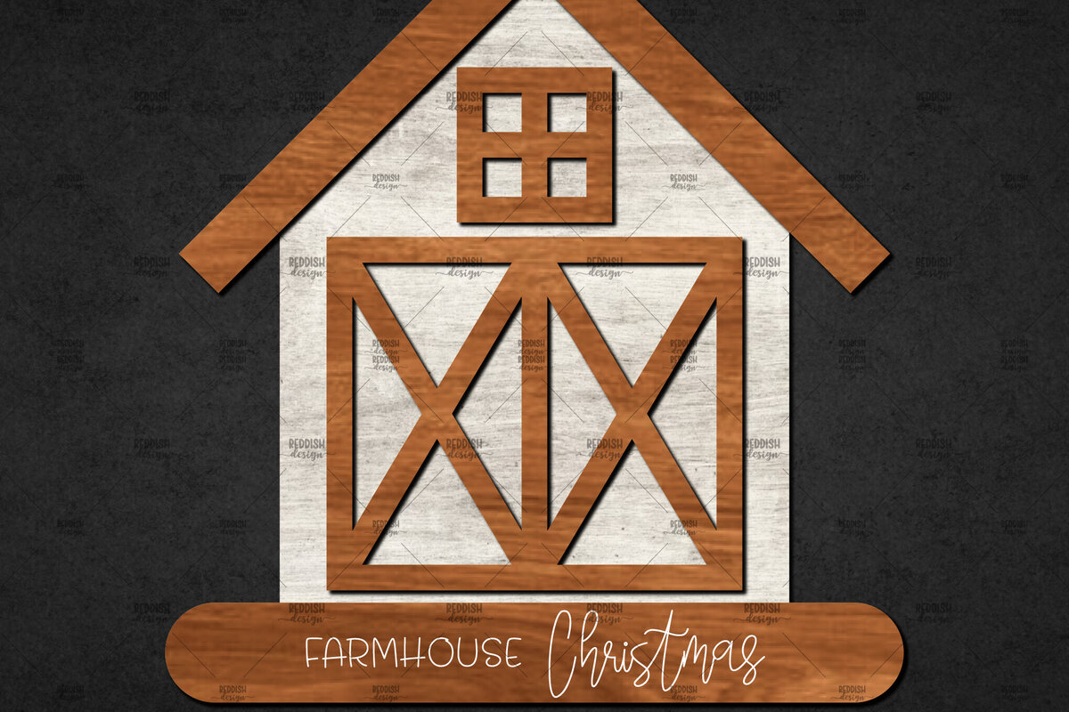 Σετ των 2 Intra απο ξύλο plywood 3mm-4mm πάχος Τρισδιάστατο χριστουγεννιάτικο σπίτι με στρώσεις Δίασταση 15x15 cm INTRAFABR-110186699