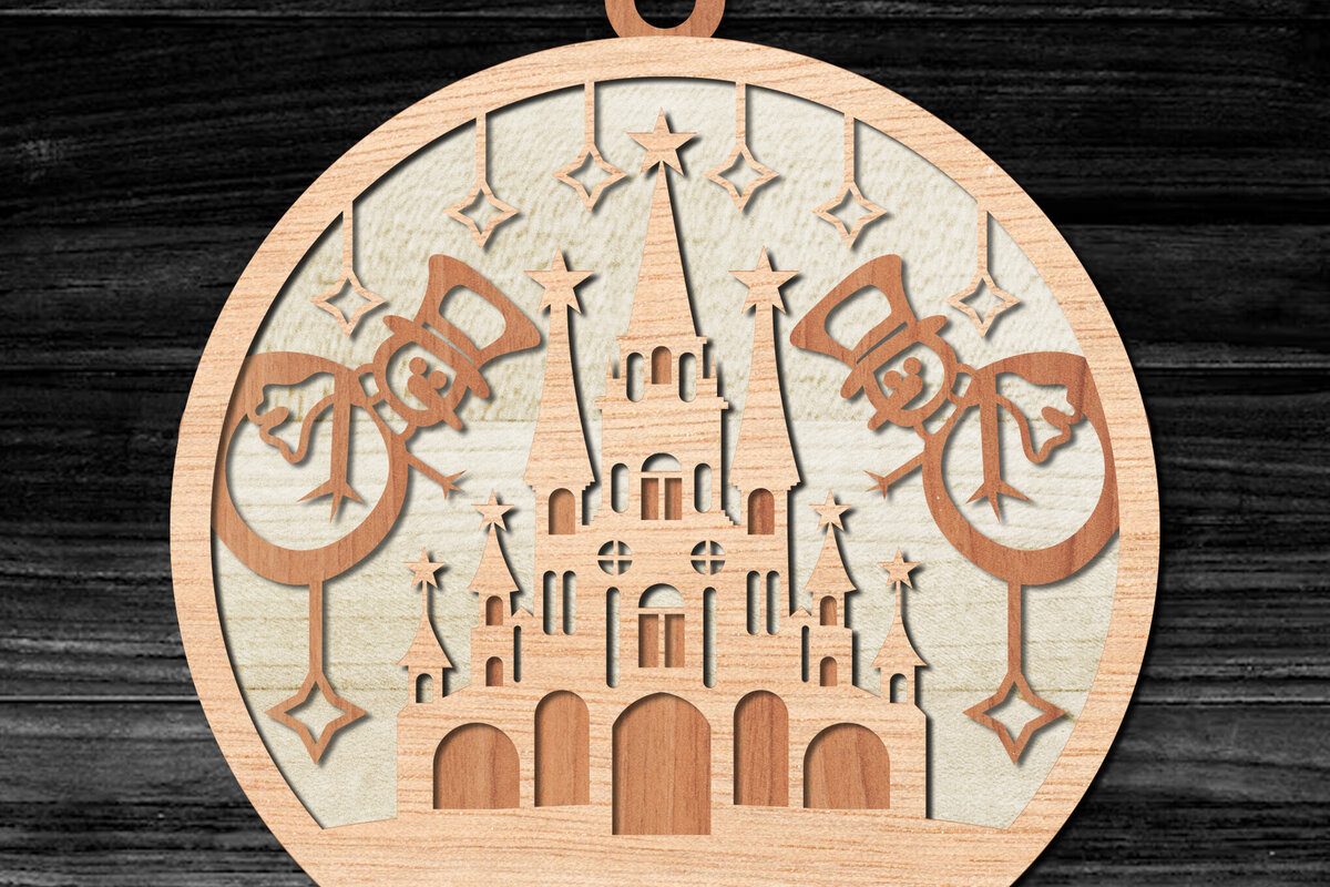 Σετ των 3 Intra απο ξύλο plywood 3mm-4mm πάχος Τρισδιάστατο χριστουγεννιάτικο στολίδι Δίασταση 8x8 cm INTRAFABR-110378262