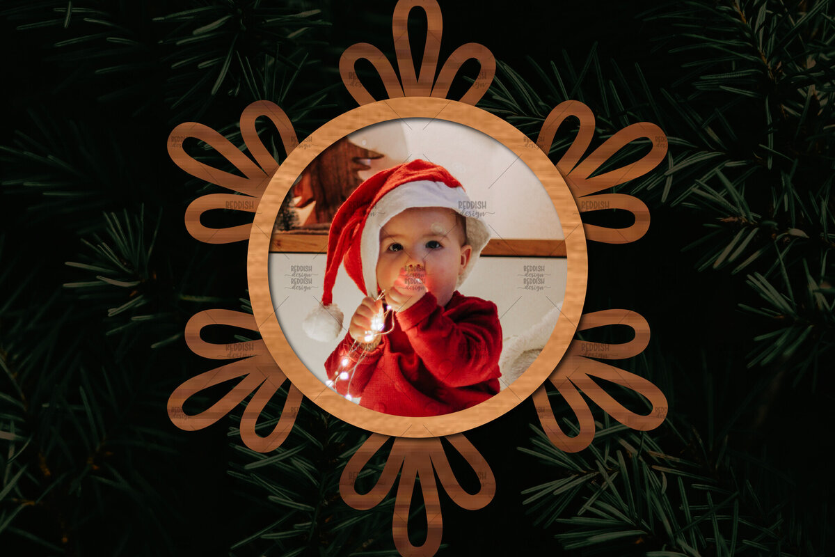 Intra απο ξύλο plywood 3mm-4mm πάχος Τρισδιάστατο χριστουγεννιάτικο στολίδι με κορνίζα λέιζερ Δίασταση 20x30 cm INTRAFABR-109873856