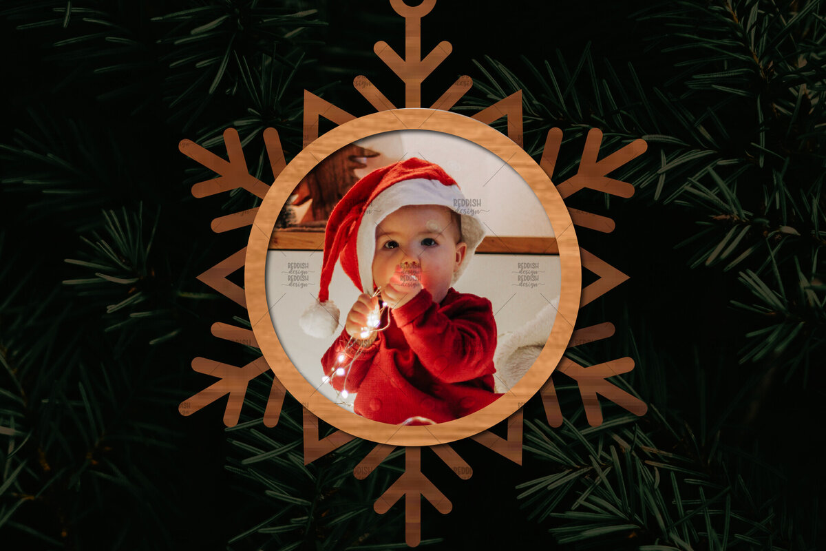 Intra απο ξύλο plywood 3mm-4mm πάχος Τρισδιάστατο χριστουγεννιάτικο στολίδι με κορνίζα λέιζερ Δίασταση 20x30 cm INTRAFABR-109873702