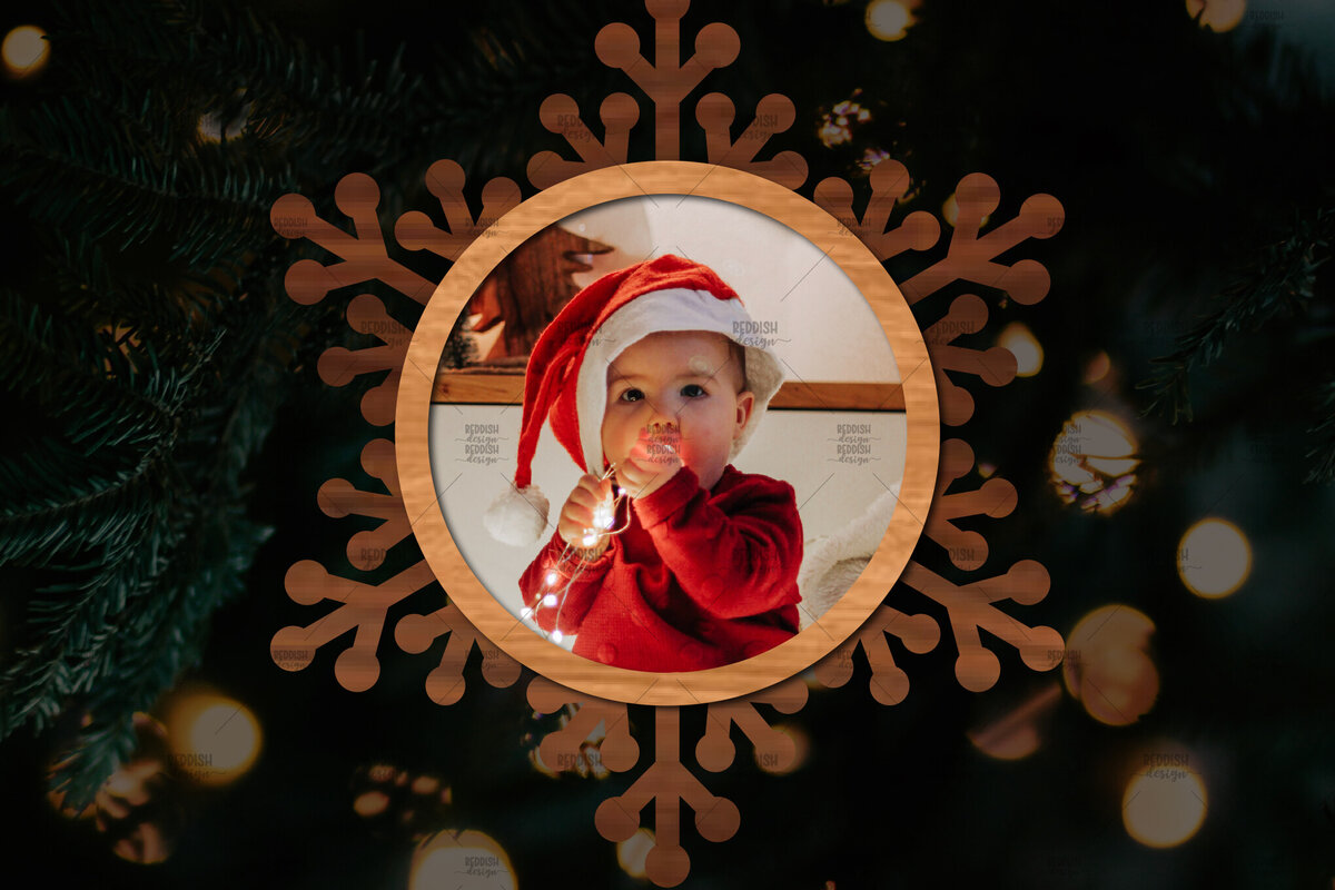 Intra απο ξύλο plywood 3mm-4mm πάχος Τρισδιάστατο χριστουγεννιάτικο στολίδι με κορνίζα λέιζερ Δίασταση 20x30 cm INTRAFABR-109873721