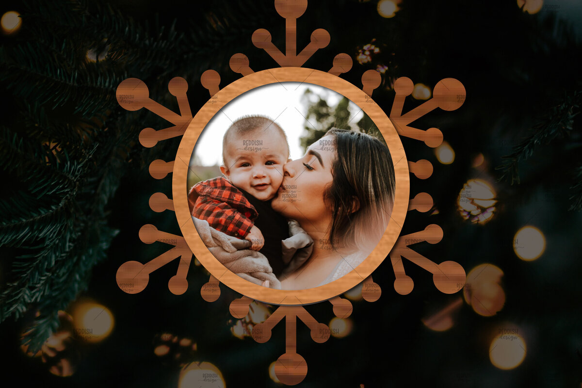 Intra απο ξύλο plywood 3mm-4mm πάχος Τρισδιάστατο χριστουγεννιάτικο στολίδι με κορνίζα λέιζερ Δίασταση 20x30 cm INTRAFABR-109873742