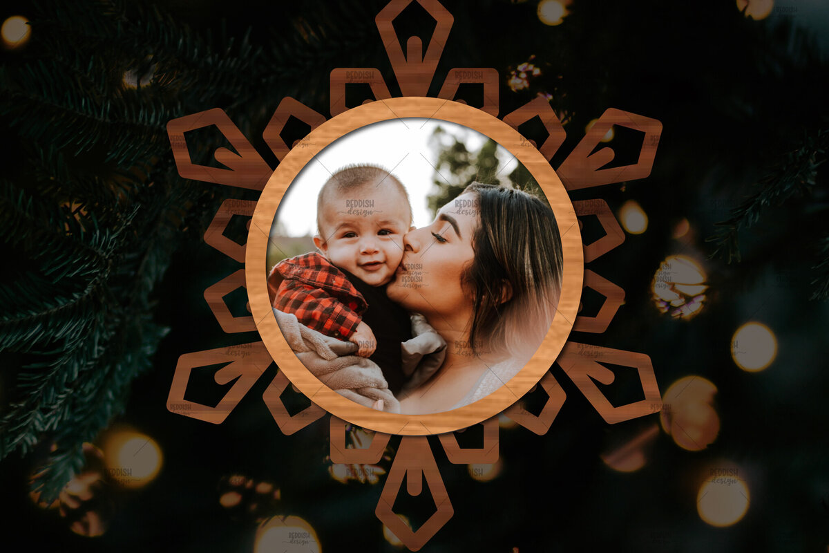 Intra απο ξύλο plywood 3mm-4mm πάχος Τρισδιάστατο χριστουγεννιάτικο στολίδι με κορνίζα λέιζερ Δίασταση 20x30 cm INTRAFABR-109873792