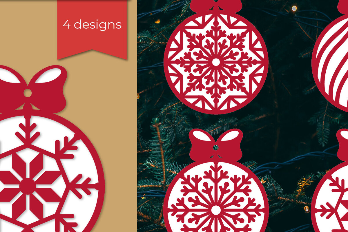 Σετ των 3 Intra απο ξύλο plywood 3mm-4mm πάχος 3D Χριστουγεννιάτικα Στολίδια Χριστουγεννιάτικα Δίασταση 8x8 cm INTRAFABR-106851897