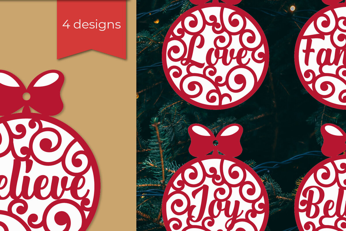 Σετ των 3 Intra απο ξύλο plywood 3mm-4mm πάχος Τρισδιάστατα χριστουγεννιάτικα στολίδια Δίασταση 8x8 cm INTRAFABR-106849633