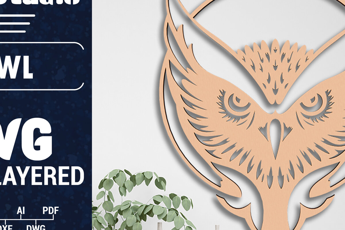 Σετ των 2 Intra απο ξύλο plywood 3mm-4mm πάχος Τρισδιάστατη Χριστουγεννιάτικη Κουκουβάγια Κόψιμο με λέιζερ Δίασταση 1500x1500 cm INTRAFABR-102762236