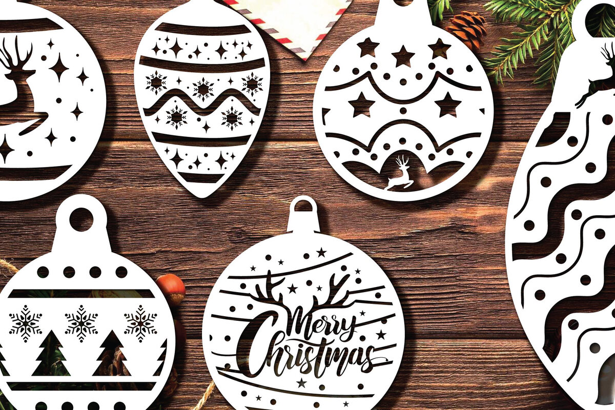 Σετ των 2 Intra απο ξύλο plywood 3mm-4mm πάχος Τρισδιάστατο χριστουγεννιάτικο κομμένο Δίασταση 1200x1200 cm INTRAFABR-19169516