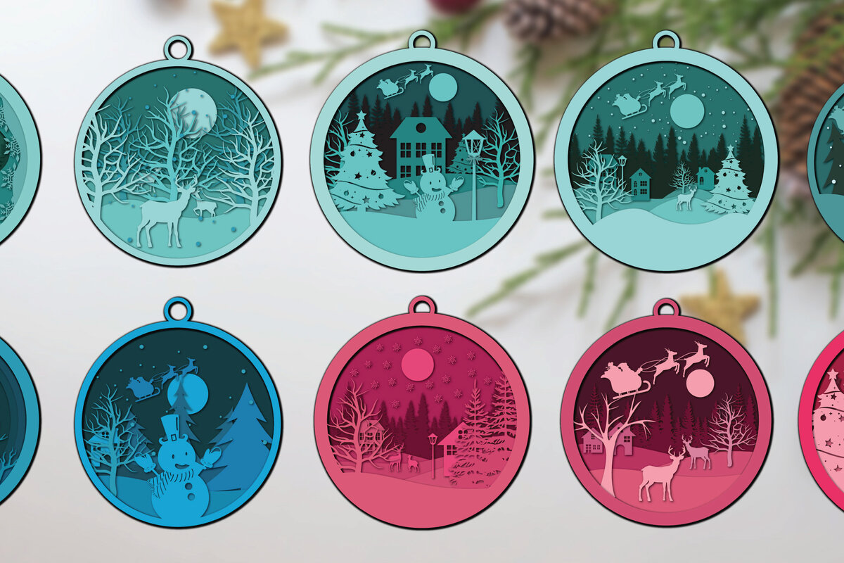 Σετ των 2 Intra απο ξύλο plywood 3mm-4mm πάχος Τρισδιάστατη δέσμη αρχείων χριστουγεννιάτικου χαρτιού Δίασταση 1200x1200 cm INTRAFABR-18510607