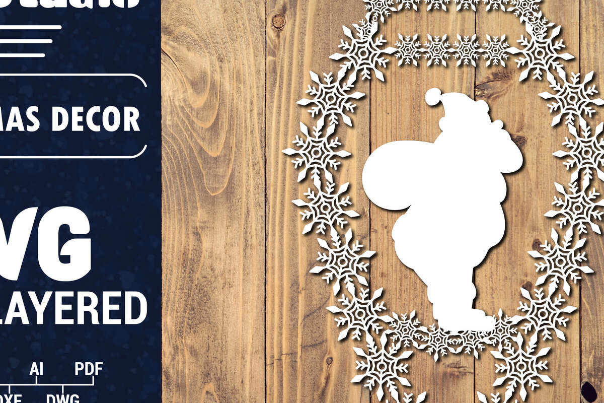 Σετ των 2 Intra απο ξύλο plywood 3mm-4mm πάχος Τρισδιάστατα χριστουγεννιάτικα Papercut , Cut  Δίασταση 15x15 cm INTRAFABR-86616503