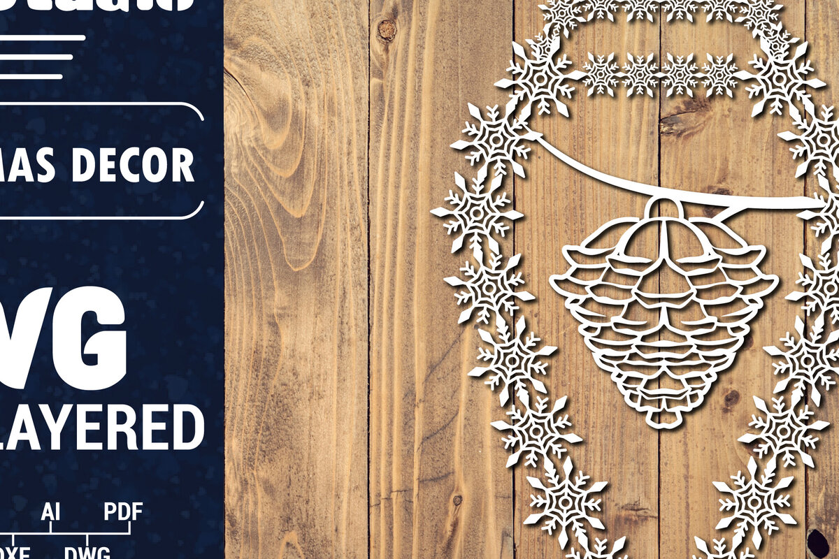 Σετ των 2 Intra απο ξύλο plywood 3mm-4mm πάχος Τρισδιάστατα χριστουγεννιάτικα Papercut , Cut  Δίασταση 15x15 cm INTRAFABR-86616529