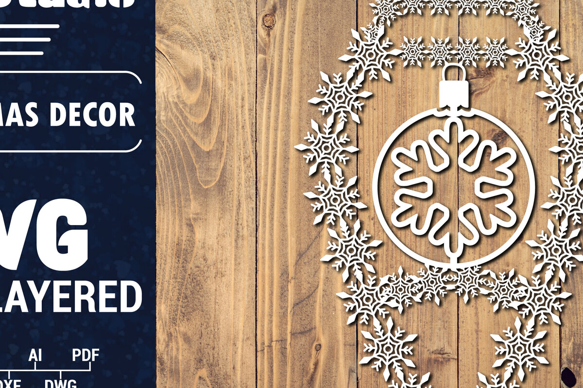 Σετ των 2 Intra απο ξύλο plywood 3mm-4mm πάχος Τρισδιάστατα χριστουγεννιάτικα Papercut , Cut  Δίασταση 15x15 cm INTRAFABR-86616538