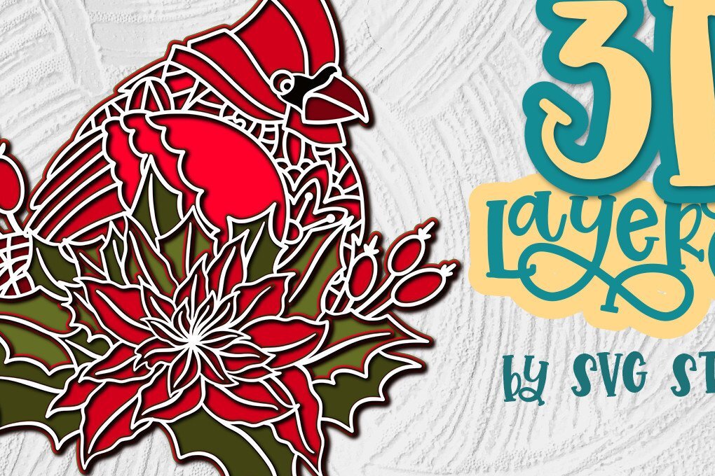 Σετ των 2 Intra απο ξύλο plywood 3mm-4mm πάχος 3D Christmas Red Cardinal Bird Δίασταση 15x15 cm INTRAFABR-36486120